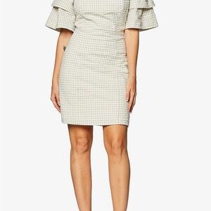 Guess Green Checkered Mini Dress